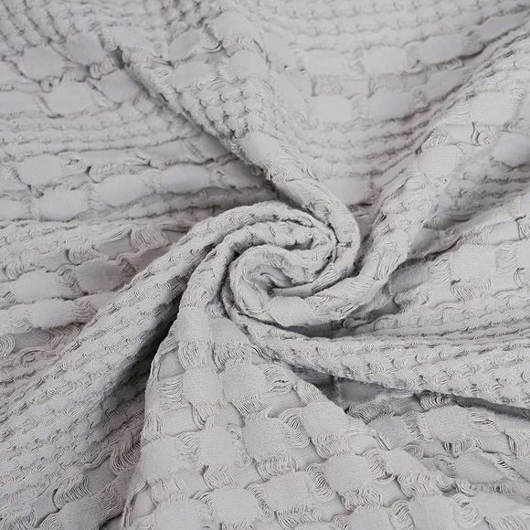 Luxury Cotton Waffle Weave Blanket Queen Gray - Picture 3 of 8